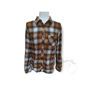 Young hearts button down flannel sz L